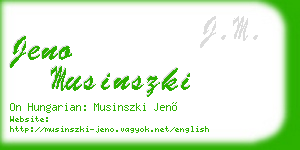 jeno musinszki business card
